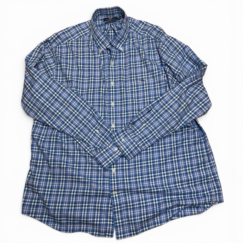 Vineyard Vines Men's SLIM FIT Tucker Shirt Button Down Cotton Lycra Blue XXL - Picture 2 of 13
